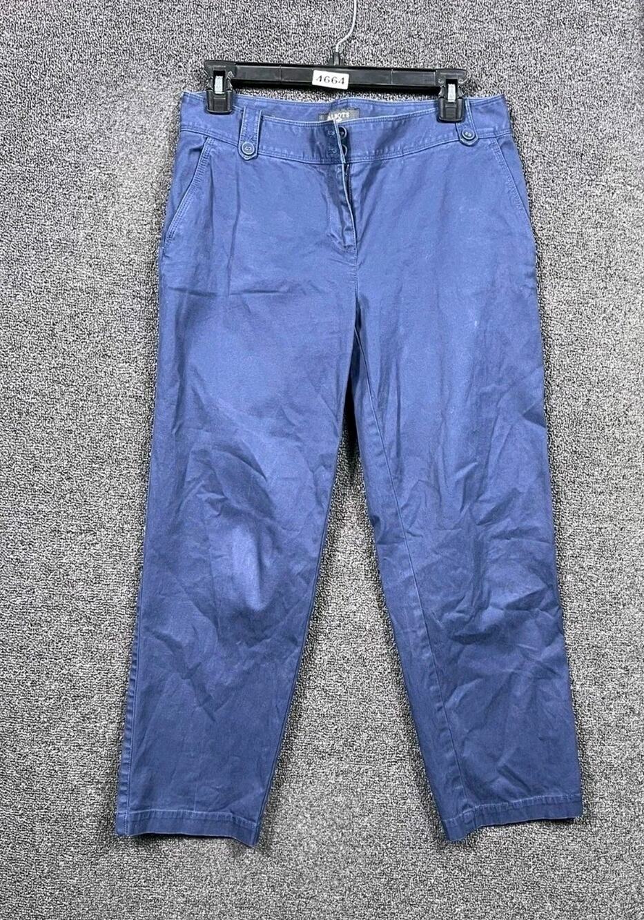 Talbots Signature Cropped Pants Womens Siz 4 Blue Mid Rise Stretch Straight Leg